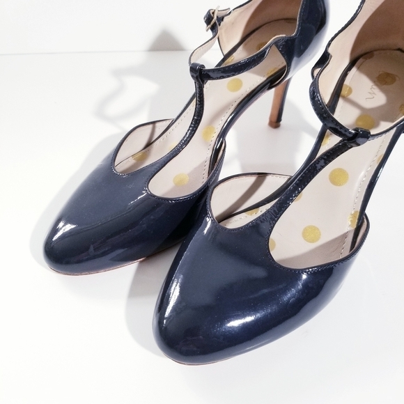 BODEN Whitney Mid Heels Dark Navy Patent Leather 41 Size 11 - Picture 11 of 16